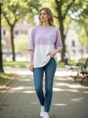 PINK Victoria's Secret Pastel Lavender Graphic Tee